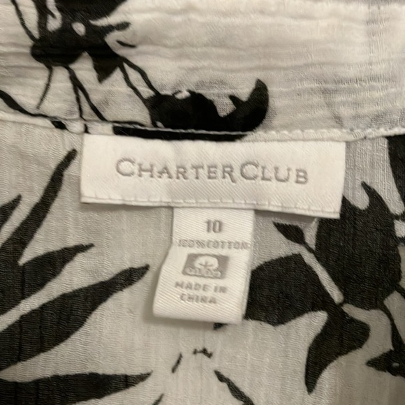 Charter Club cotton blouse size 10 - Picture 3 of 10